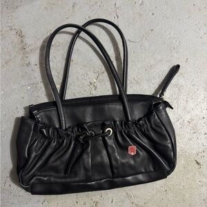 Elegant Black Leather Tote Bag